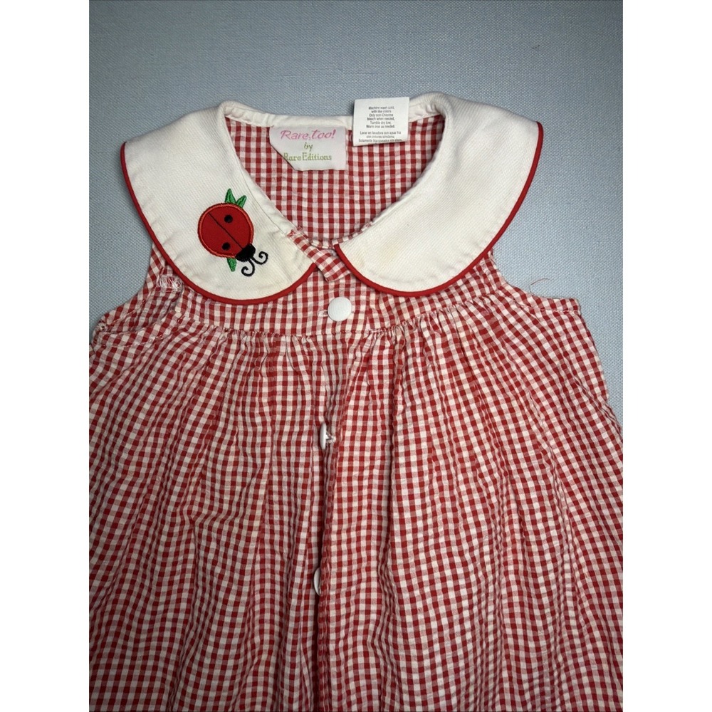 Vintage Y2K Ladybug Seersucker Dress Size 4t Rare Too By Rare Editions - Picture 8 of 16